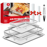 OSJ COOK air fryer basket for ovens with 13.1 by 9.6 inches for even crisping.