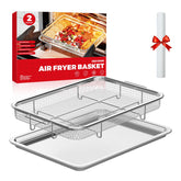 OSJ COOK air fryer basket in oven for crispy results with minimal oil.