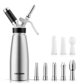 OSJ COOK professional whipped cream dispenser 500ml silver for restaurant-grade desserts