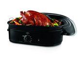 Oster CKSTRS18-BSB-W 18-quart roaster oven ready to roast large turkeys and feed gatherings.