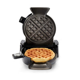 Oster DiamondForce vertical waffle maker front view shows durable nonstick for easy release.