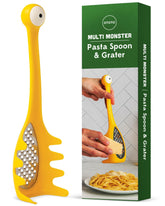 OTOTO Multi Monster grater-spoon in one tool for easy cheese grating and pasta serving.
