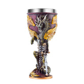 Ottalent flame dragon goblet front view with yellow flame design, ideal for D&D sessions