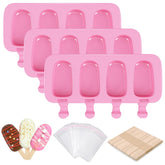 Ouddy Life pink 3-piece popsicle molds for easy-release homemade treats