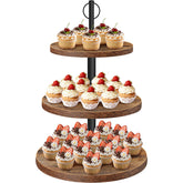 OugeWood Cupcake Stand 3-Tier displays a rustic dessert centerpiece perfect for weddings and parties.