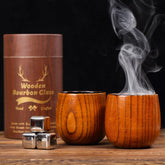 OUHT Charred Wooden Whiskey Glass pour scene enhances bourbon aroma