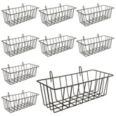 Oungy wire baskets grid wall assembly keeps kitchen essentials organized.