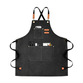 OUNLEN chef apron with cross-back and 3 pockets keeps tools handy while cooking