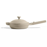 Our Place Mini Always Pan with modular lid on the stovetop for all-in-one cooking.