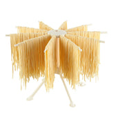 Ourokhome collapsible pasta drying rack with 10 arms for organized drying and reduced clumping.