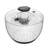 Ourokhome salad spinner front view shows a roomy 6-quart bowl for large batches.