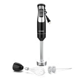 OUTRONSM immersion blender handheld with 4-point blades for quick, smooth blends, ideal for smoothies.
