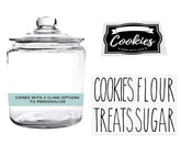 OUTSHINE 1 gallon cookie jar on countertop preserves freshness for cookies and snacks.