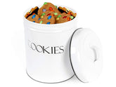 OUTSHINE white cookie jar with airtight lid on countertop keeps treats fresh.