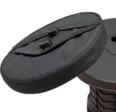 Outward Gear round stool cushion on top view adds comfort and fit