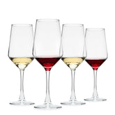 OUWO 4pc long-stem wine glasses in clear glass, elegant dining experience