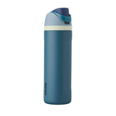 Owala FreeSip 24oz Denim bottle front view for on-the-go hydration.