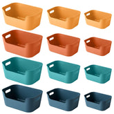 OWill 12-pack mixed color storage bins for color-coded home organization.