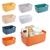 OWill 7-piece plastic storage bins in multicolor for easy organization.