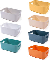 OWill 7-piece multicolour storage bins with blue accents for tidy shelves