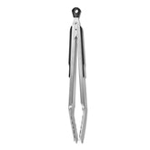 OXO Good Grips 12-inch tongs in brushed stainless steel for durable daily use.
