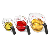 OXO Good Grips angled 1-cup measuring cup shows measurements from above for quick, precise pours.