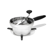 OXO Good Grips Food Mill positioned over a bowl for smooth purees.