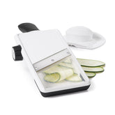 OXO Good Grips Large Mandoline shows blade angle for precise, even slices.