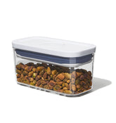 OXO Good Grips POP slim rectangle mini 0.4 qt keeps pantry items fresh and compact.