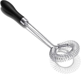 OXO Good Grips sauce and gravy whisk shows angled head for reaching pan corners.