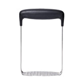 OXO Good Grips Smooth Potato Masher front view with broad non-slip handle for steady mashing