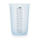 OXO Good Grips 4-cup silicone cup with stay-cool pattern for safe handling.