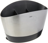 OXO Good Grips Utensil Holder features elliptical shape saves counter space.
