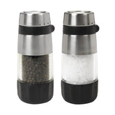 OXO salt grinder top view showing clean design and easy refill capability