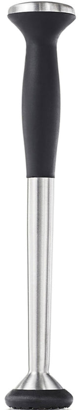 OXO SteeL Muddler with nylon head mashes herbs without scratching glass.