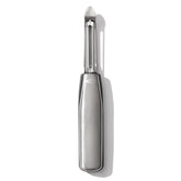 OXO Steel Swivel Peeler blade close-up showing sharp edge for firm produce