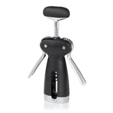 OXO SteeL Winged Corkscrew with removable foil cutter, ready for cork removal