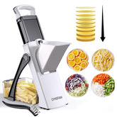 OYKEFAW safe mandoline slicer front view showing sturdy design for safe prep