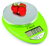 Ozeri Pro Digital Scale with chrome platform for precise ingredient measurements.