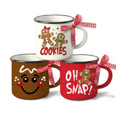 Paayna gingerbread-man mini mug set on tiered tray for festive coffee moments