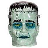 Pacific Giftware Frankenstein Head ceramic cookie jar, front view, keeps cookies accessible