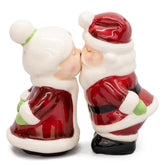Pacific Giftware Santa and Mrs Claus kissing salt and pepper shakers offering festive table charm