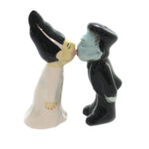 Pacific Giftware zombie-monster-bride magnetic salt and pepper shakers showcase a playful embrace for fun table decor