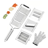 Paddsun handheld 4-in-1 cheese grater with easy blade changes for versatile prep.