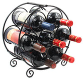 PAG 7-bottle wine rack front view with sturdy metal frame