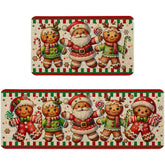 Pahhjsa gingerbread man pattern kitchen mat adds festive charm and dust protection.