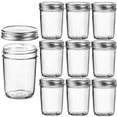 Paksh Novelty 8oz glass jar with airtight lid front view for meal prep.