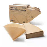 PakTalk V60 natural brown coffee filters pack, ideal for pour-over and drip brewing.