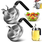 Palksky wide mouth pour spout lid with handle for smooth oil and syrup pours