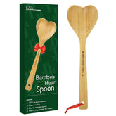 PAMASE bamboo heart spoon for cooking, lightweight and heat resistant.